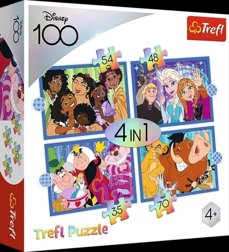 Trefl Puzzle Disney 100 let Disneyho veselý svět 4v1 35485470 dílků