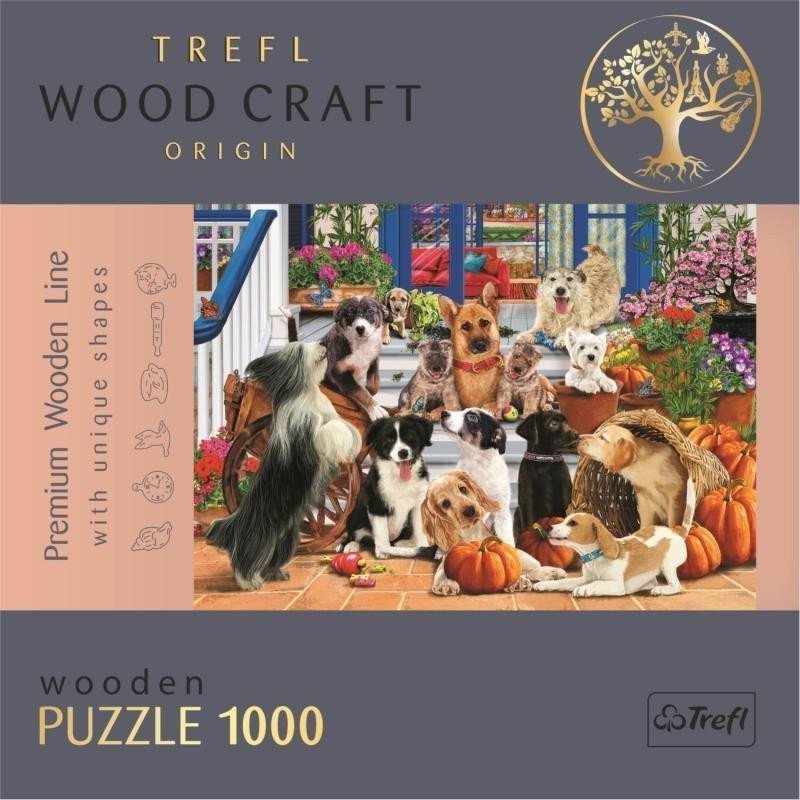 Trefl Wood Craft Origin Puzzle Psí přátelství 1000 dílků