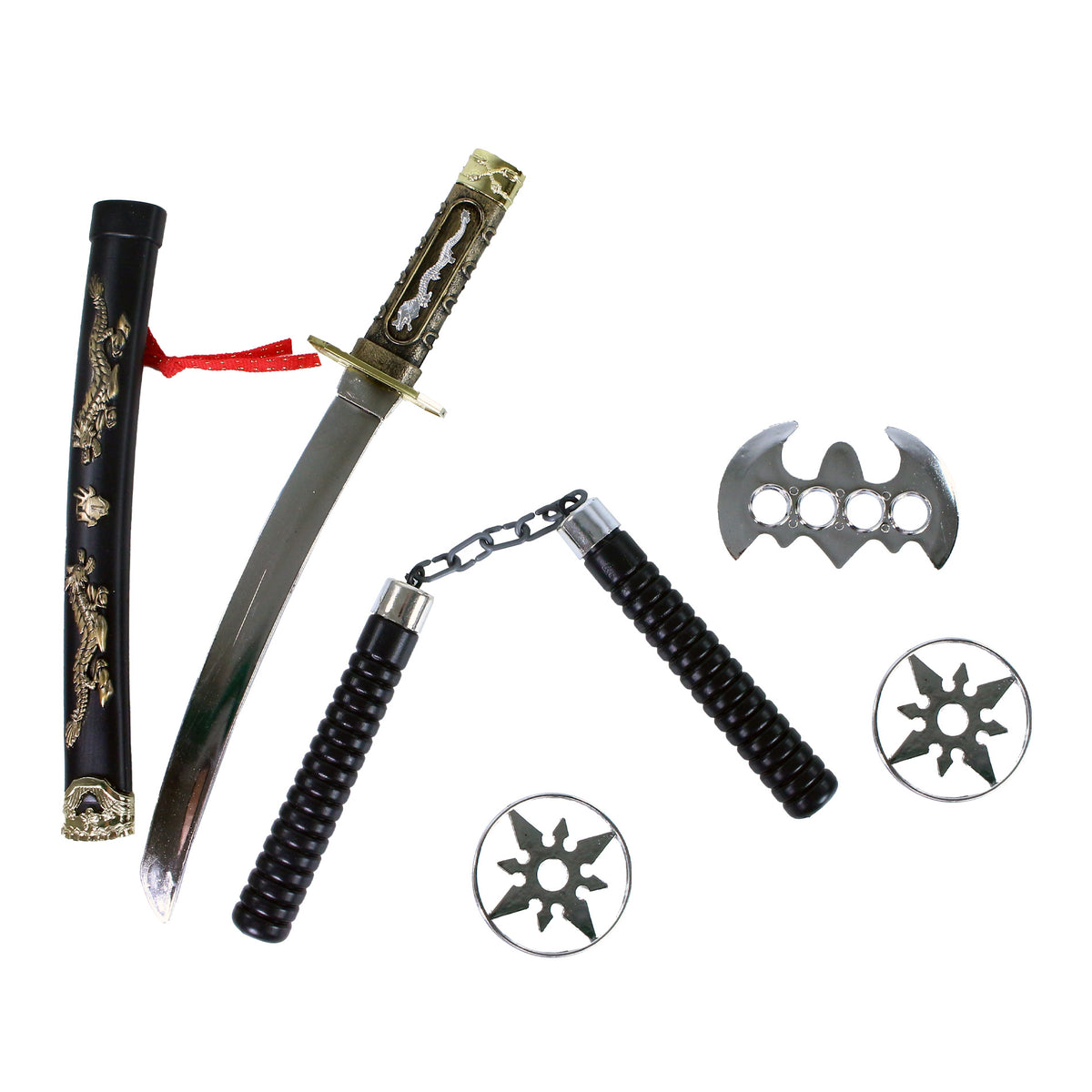 Japanese katana sword with sheath and accessories 42 cm