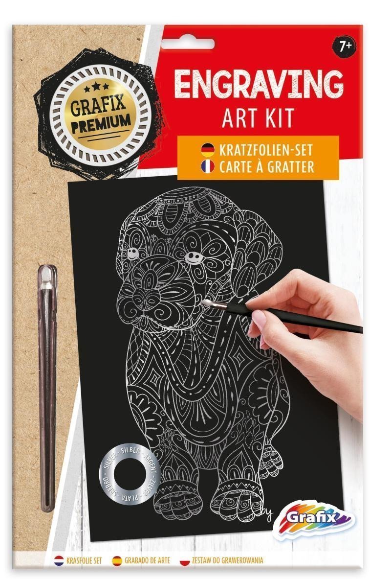 Vyškrábavací obrázky duhovýstříbrný - Pes