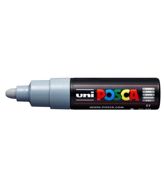 Posca akrylový popisovač PC-7M 45 - 55 mm šedá s kulatým silným hrotem