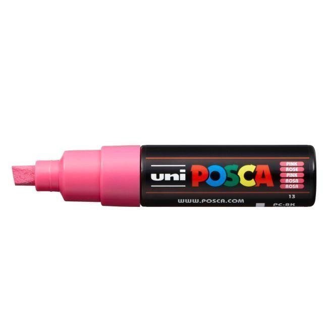 Posca akrylový popisovač PC-8K 8 mm růžová se širokým seříznutým hrotem