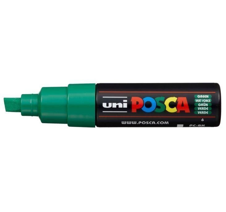 Posca akrylový popisovač PC-8K 8 mm zelená se širokým seříznutým hrotem