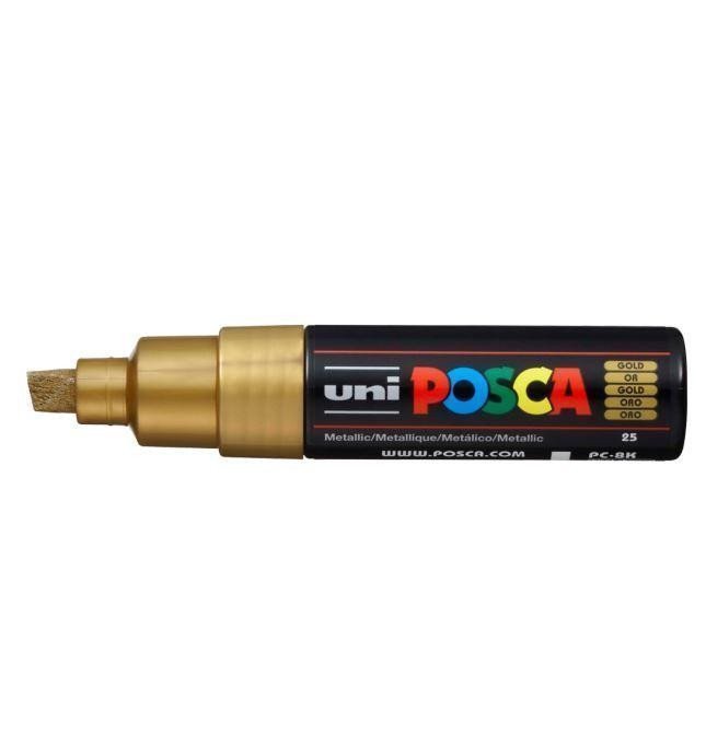 Posca akrylový popisovač PC-8K 8 mm zlatá se širokým seříznutým hrotem