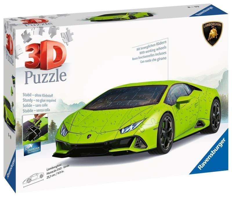 3D Puzzle Lamborghini Huracán EVO zelené 108 dílků