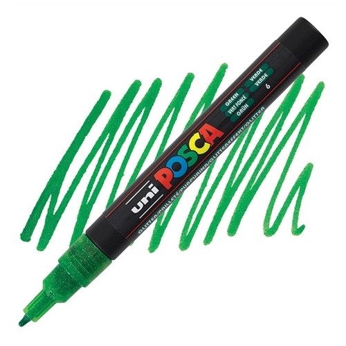 Posca akrylový popisovač PC-3ML 09 - 13 mm třpytivě zelená tenký kulatý hrot