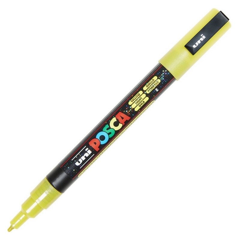 Posca akrylový popisovač PC-3ML 09 - 13 mm třpytivě žlutá tenký kulatý hrot