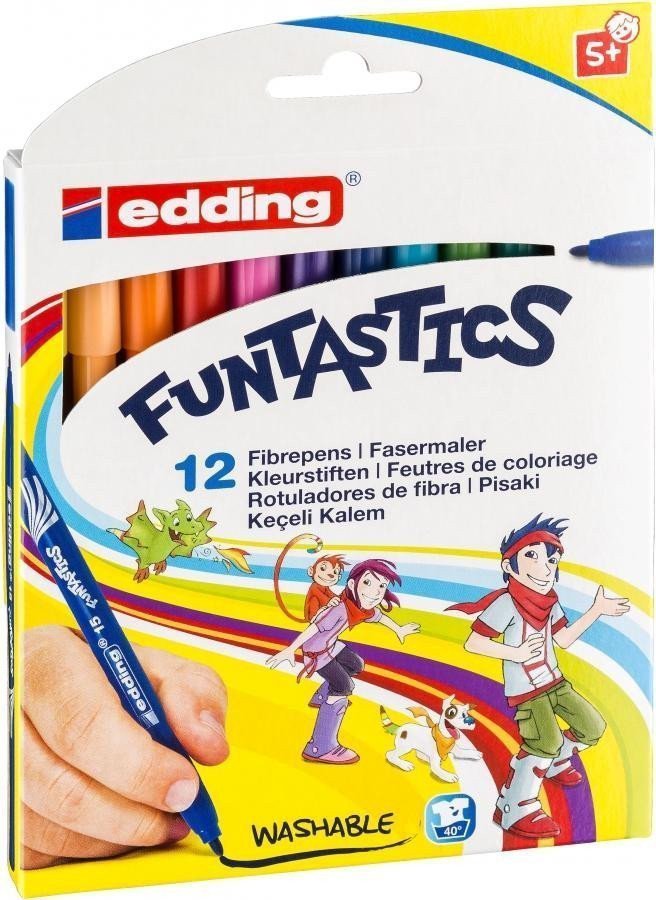 Edding Dětské fixy Funtastics 15 sada 12 barev pro větší děti