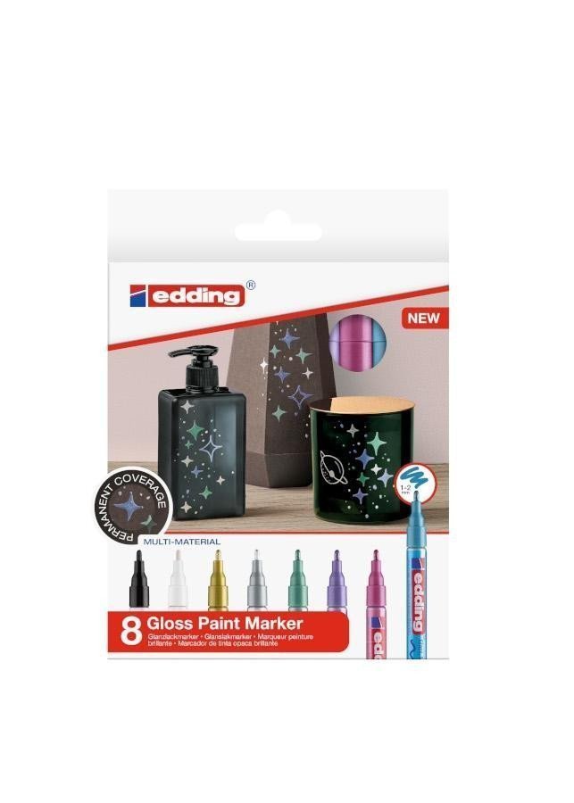 Edding Lakový popisovač 751 - Metal sada 8 ks