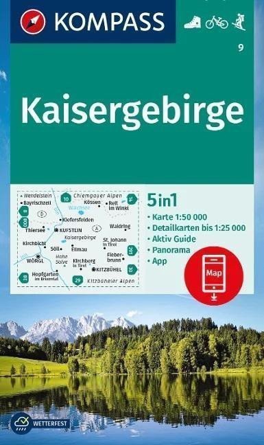 Kaisergebirge 150 000  turistická mapa KOMPASS 9