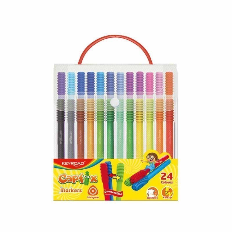 Keyroad Popisovače trojhranné 24 ks kufřík