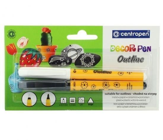 Centropen Decor pen 2628 outline bílý  černý
