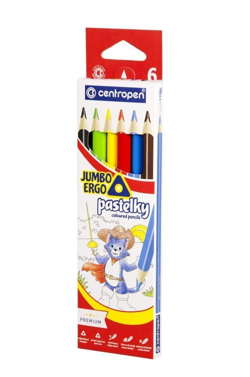 Centropen Pastelky 9522 Jumbo trojhranné 6 ks