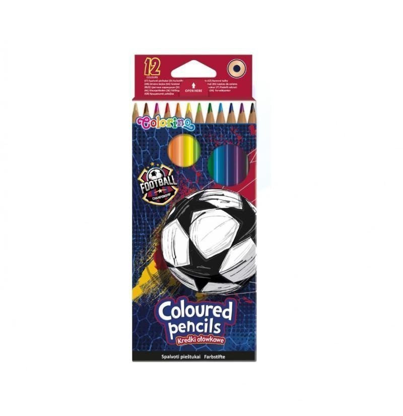 Colorino Pastelky trojhranné - Fotbal 12 barev