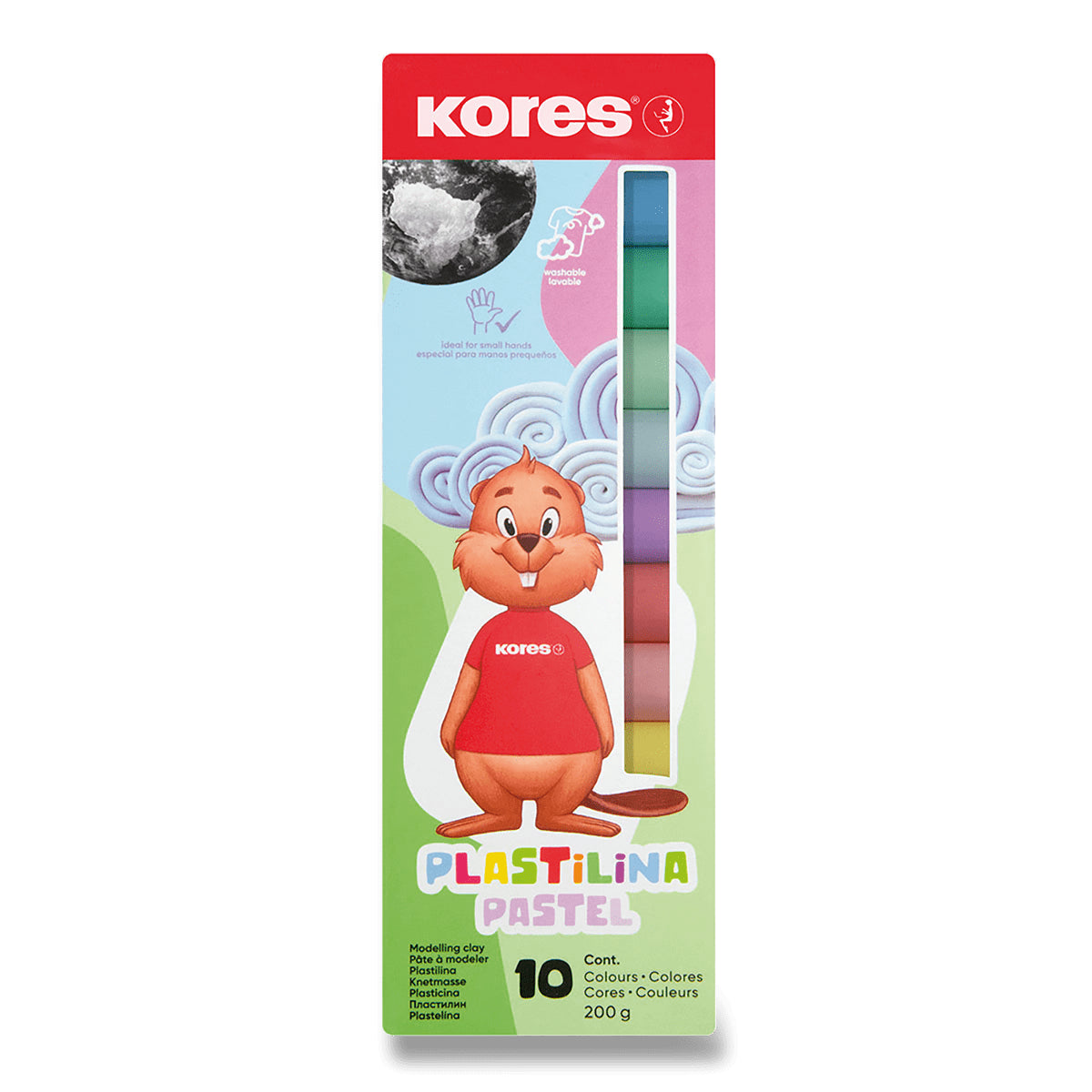 Kores Plastelína Pastel modelína 10 pastelových barev po 20 g