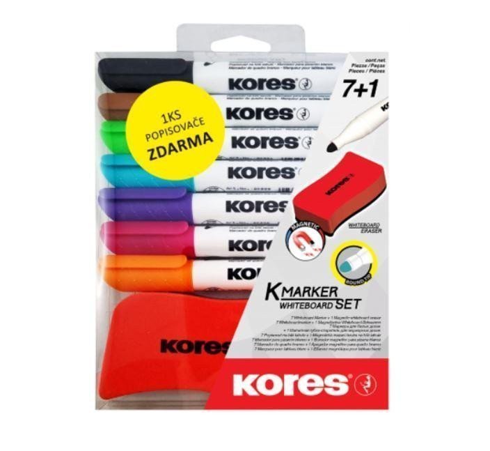 Kores K-MARKER SET 61 ks zdarma - sada popisovačů na bílé tabule a flipcharty s kulatým hrotem