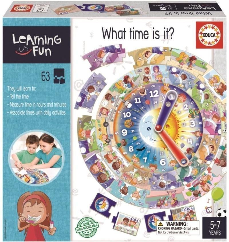 Puzzle vzdělávací  hra Learning is Fun Kolik je hodin
