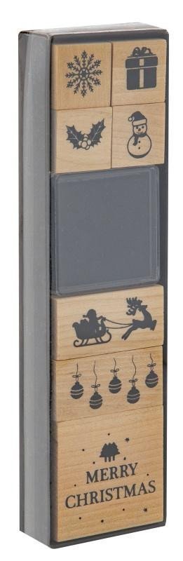 Dřevěná razítka - vánoční 7 ks