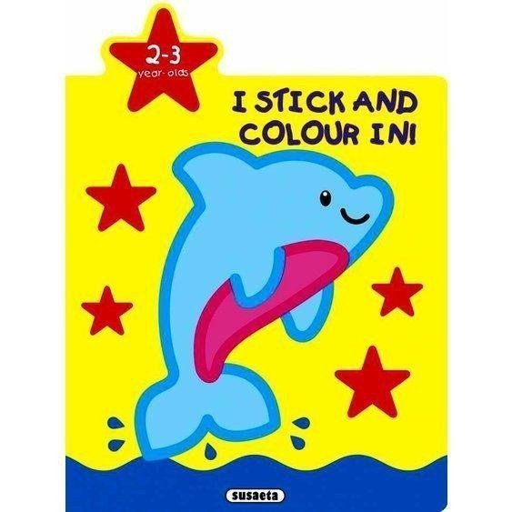 I stick and colour in - Dolphin 2-3 ye