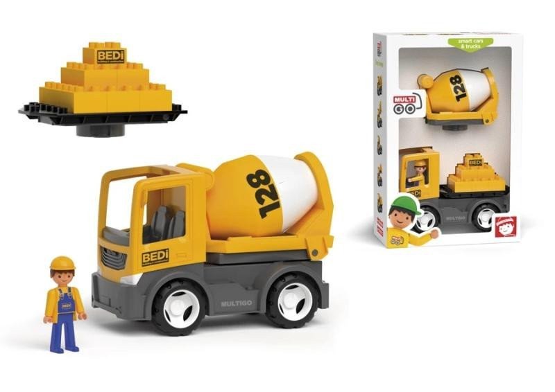 MULTIGO BUILD 21 - Auto s Igráčkem domíchávač stavební deska kostky