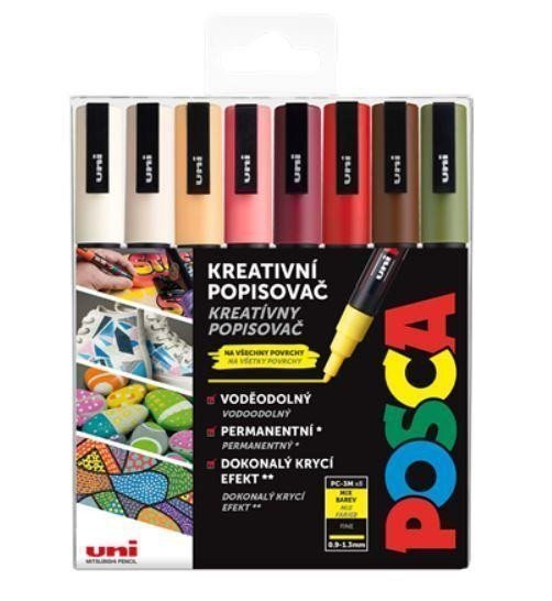 Posca sada popisovačů PC-3M - Autumn 09 - 13 mm mix zemitých tónů 8 ks