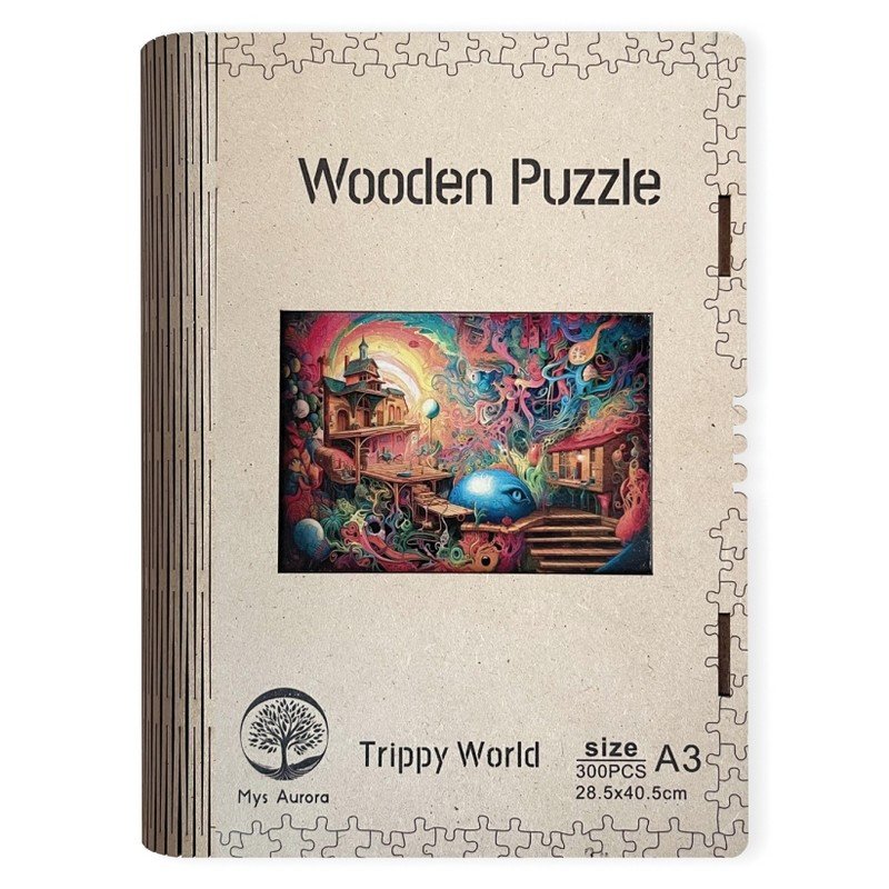 Dřevěné puzzleTrippy world A3