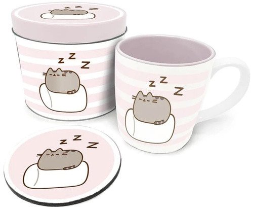 Pusheen Dárkový set v plechovce hrnek  podtácek