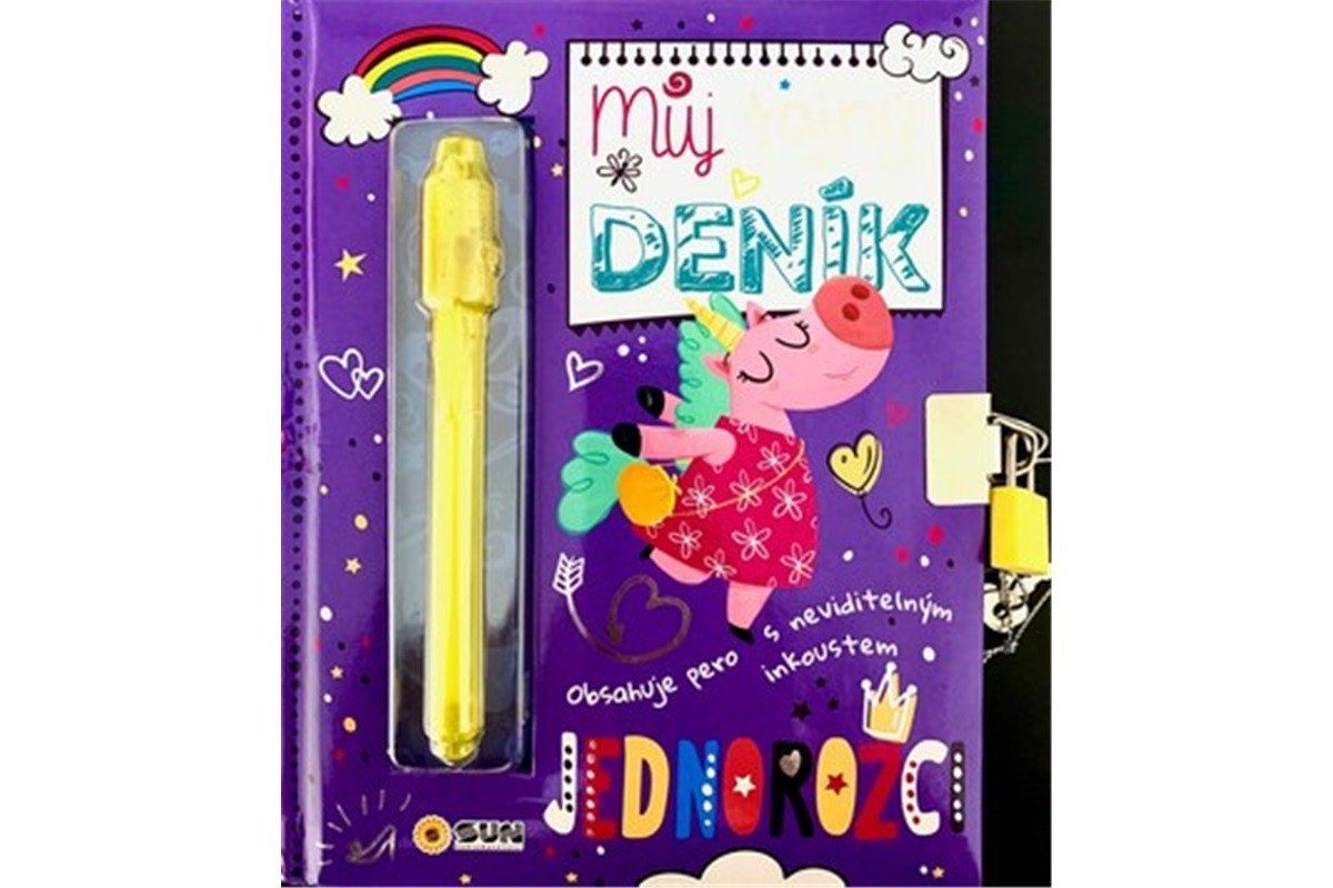 Můj tajný deník na klíček Jednorožci fialový