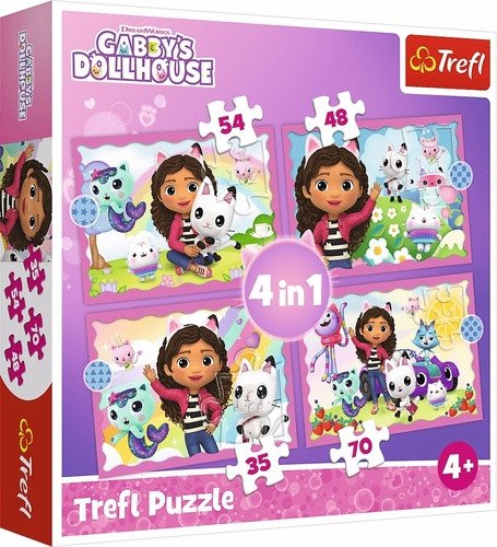 Puzzle Gábinin kouzelný domek 4v1 (35,48,54,70 dílků)