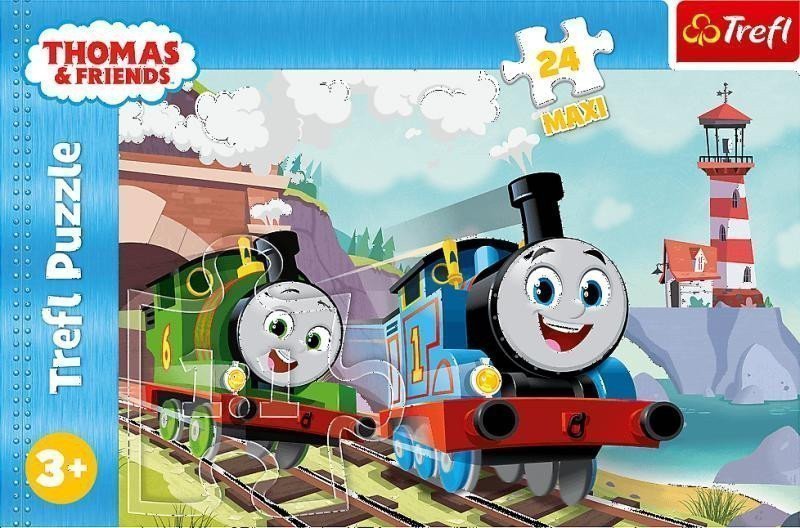 Puzzle Mašinka Tomáš Tom a Percy na kolejích MAXI 24 dílků