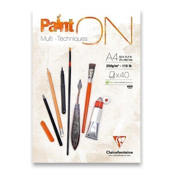 Clairefontaine Blok Paint On White A4 40 listů 250 g