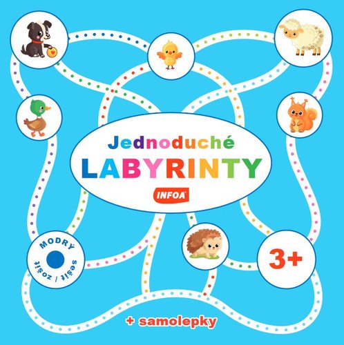 Jednoduché labyrinty - modrý sešit  zošit  samolepka