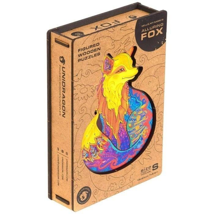 UNIDRAGON dřevěné puzzle - Liška velikost S 18x23cm
