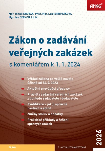 Zákon o zadávání veřejných zakázek s komentářem k 1 1 2024 – Kruták Tomáš