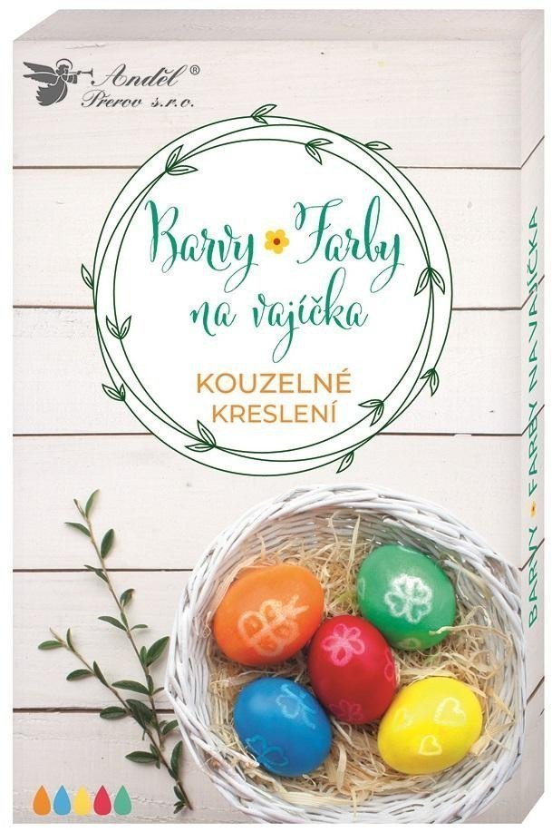 Barvy na vajíčka gelové Kouzelné kreslení 5ks rukavice fix tekutina