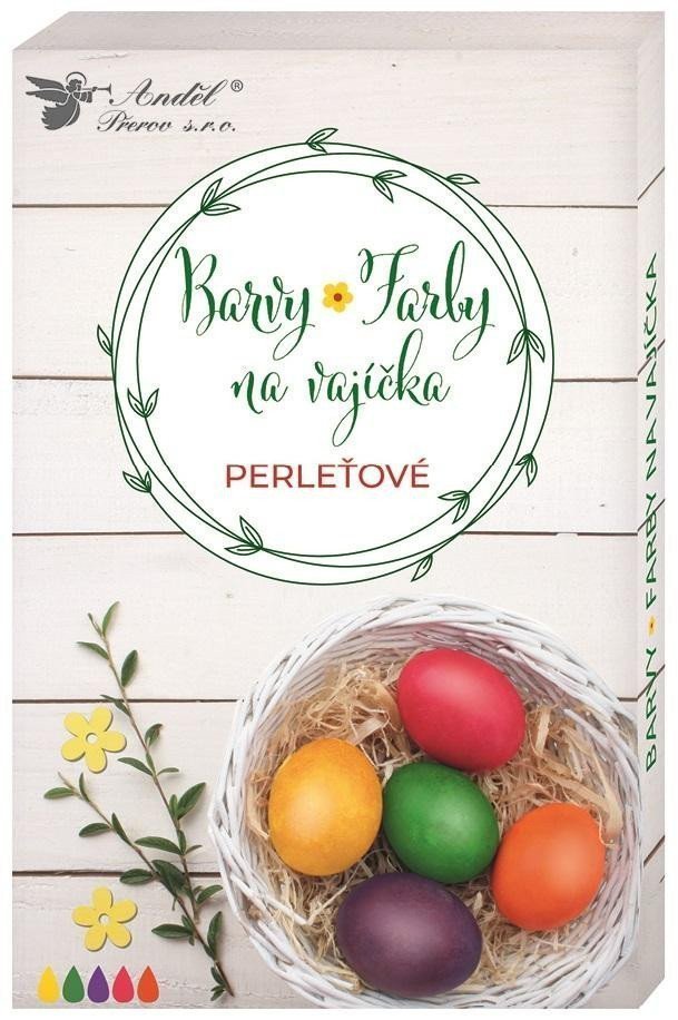 Barvy na vajíčka gelové perleťové 5ks rukavice