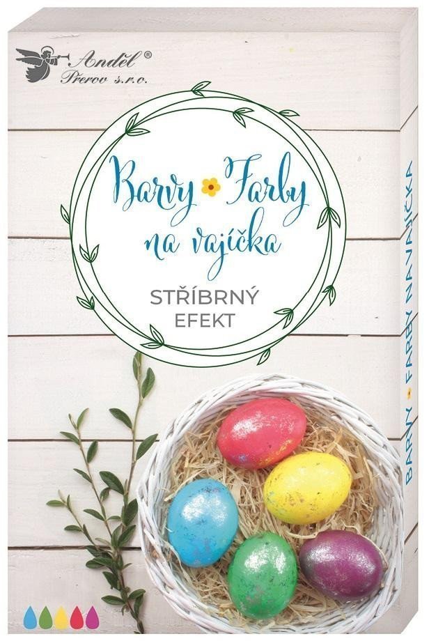 Barvy na vajíčka gelové se stříbrným efektem 5ks rukavice