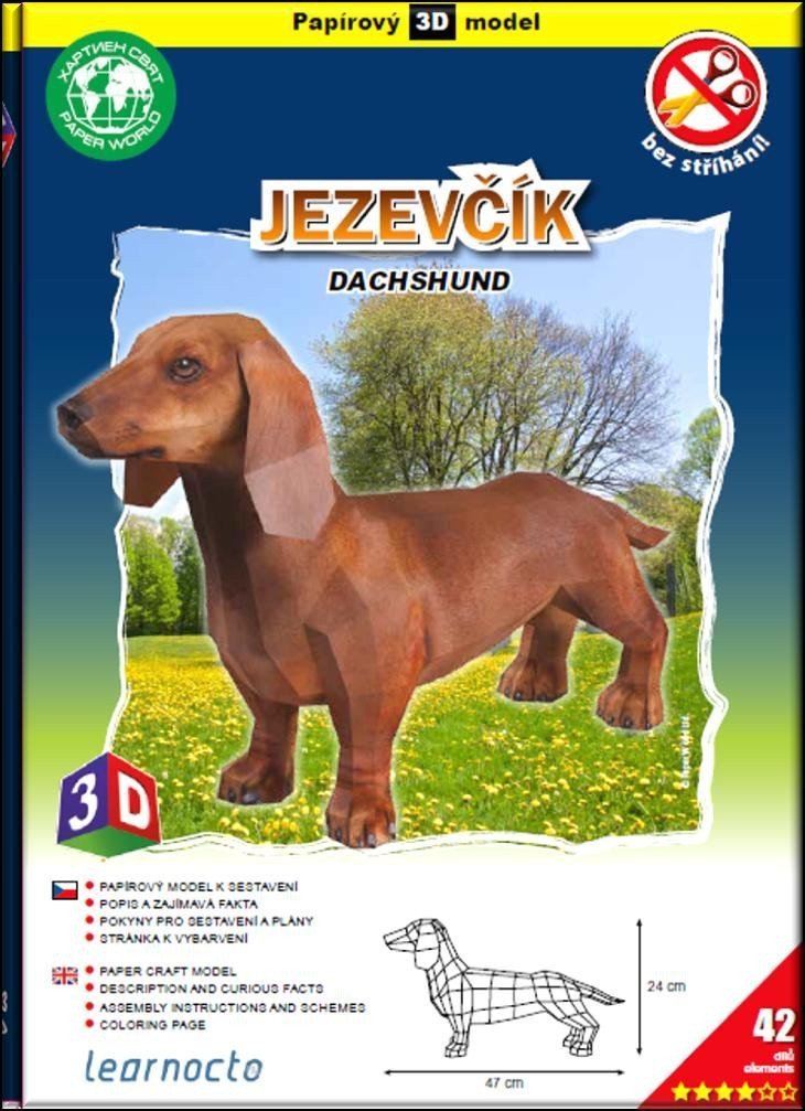 Jezevčík světlý – Papírový 3D model42 dílků