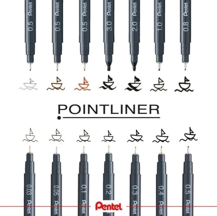PENTS20P-1A POINTLINER BLACK 01MM