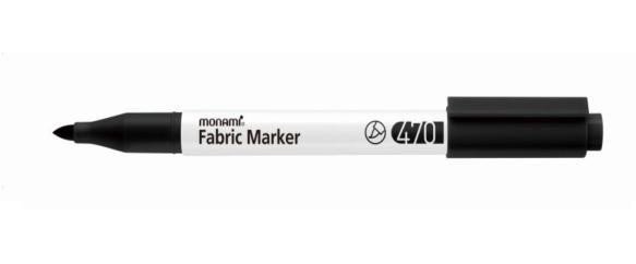 MONAMI 470-01 BLACK FINE 13 MM FABRIC MARKER