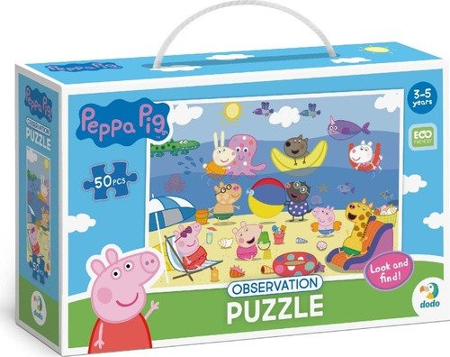 Puzzle s hledáním obrázků Prasátko Peppa 50 dílků