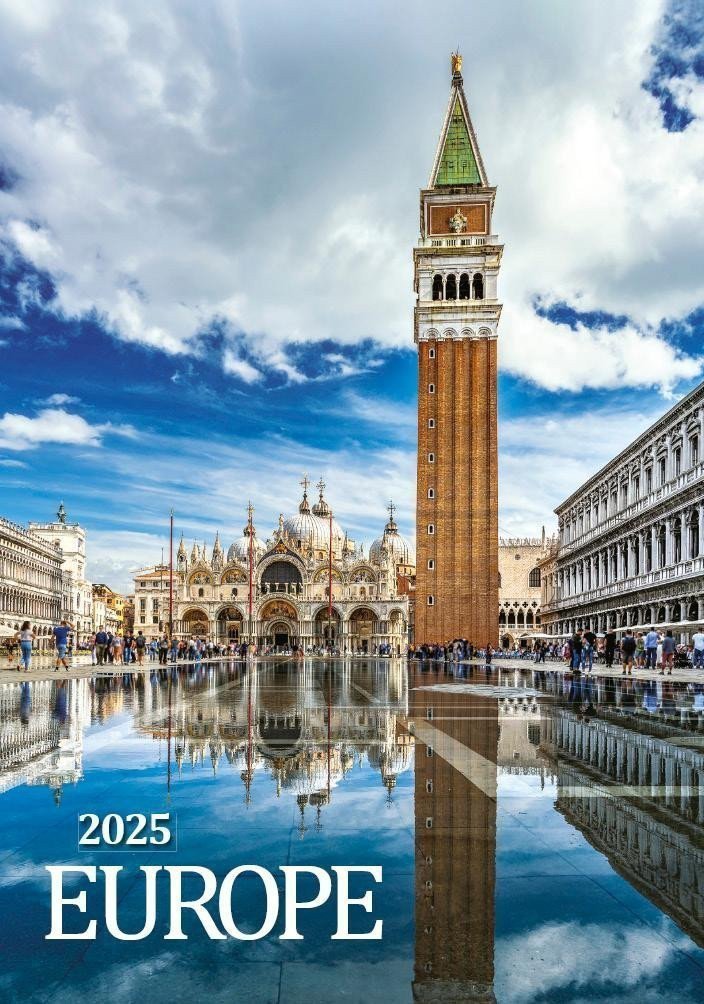 Kalendář 2025 Europe nástěnný 34 x 485 cm