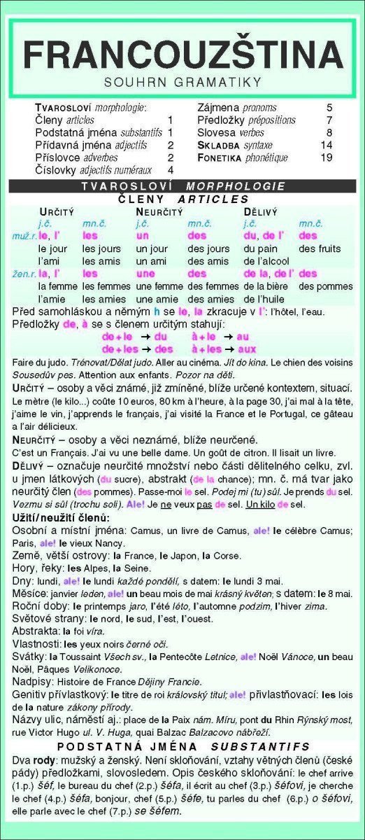 FRANCOUZŠTINA souhrn gramatiky – Slezák Vratislav