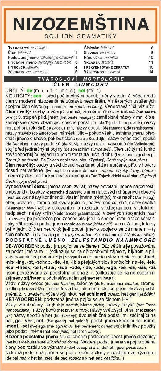NIZOZEMŠTINA souhrn gramatiky