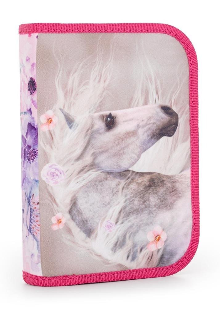 Penál 1 patrový 2 chlopně prázdný - Kůň romantic