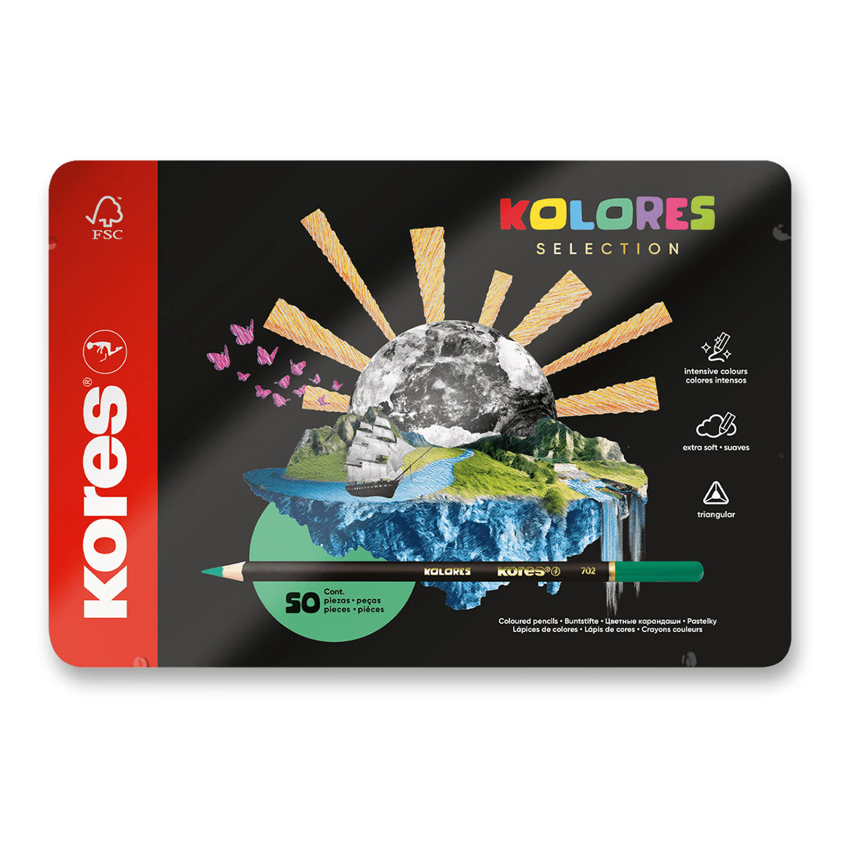 Kores Trojhranné pastelky Kolores Selection - 50 barev