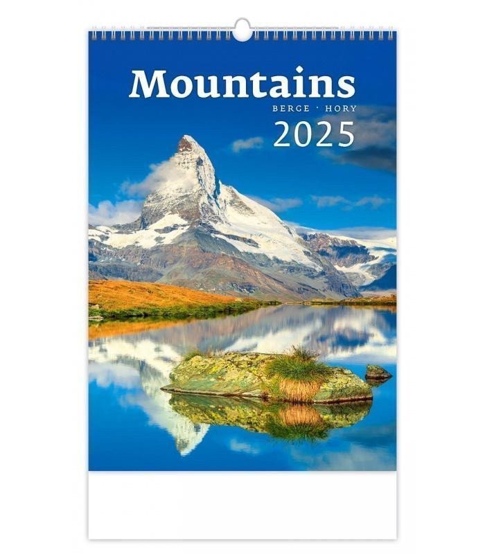 Kalendář nástěnný 2025 - Mountains  Berge  Hory