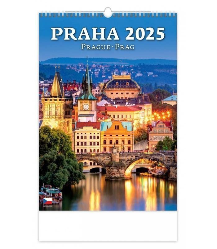 Kalendář nástěnný 2025 - Praha  Prague  Prag