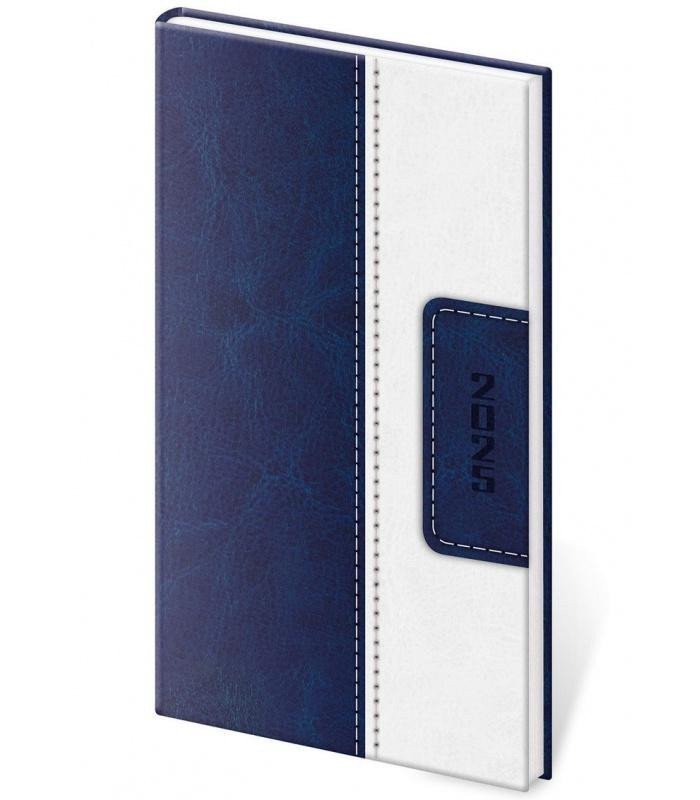 Diář 2025 Classic týdenní kapesní modrobílá