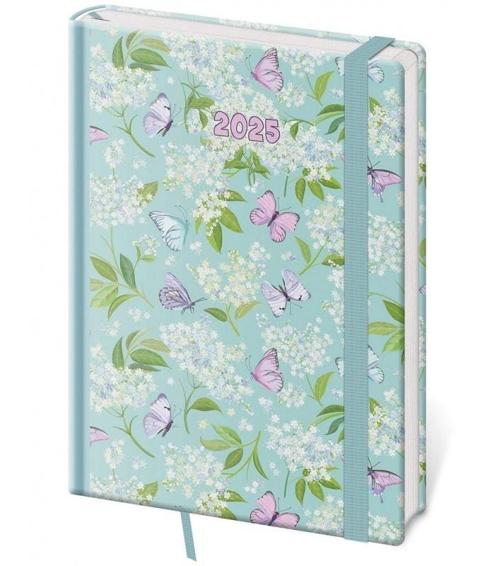 Diář 2025 Vario týdenní A5 Butterfly s gumičkou